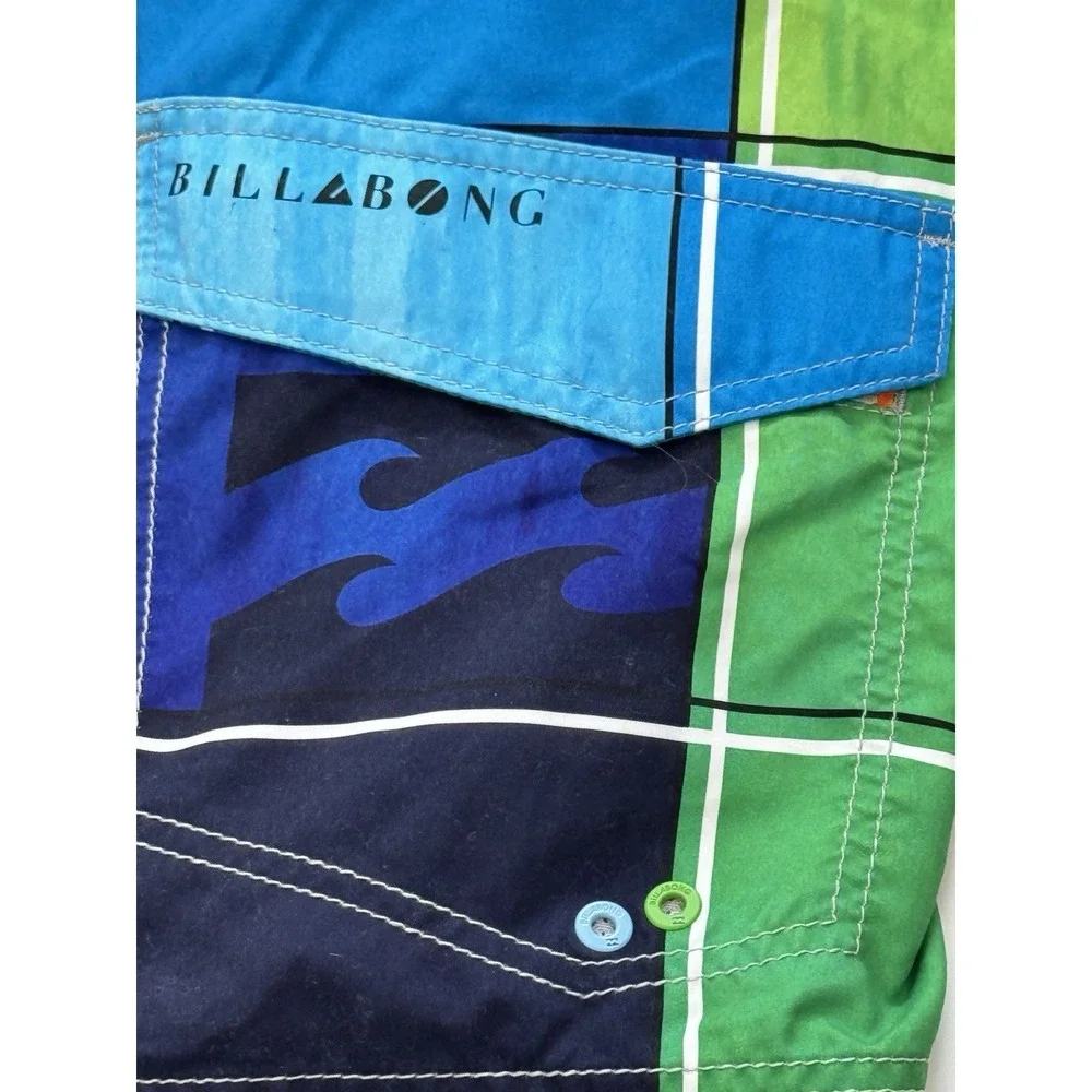 Billabong Boardshorts Mens 38 (actual 36) Checkered Beach Swim Shorts Retro